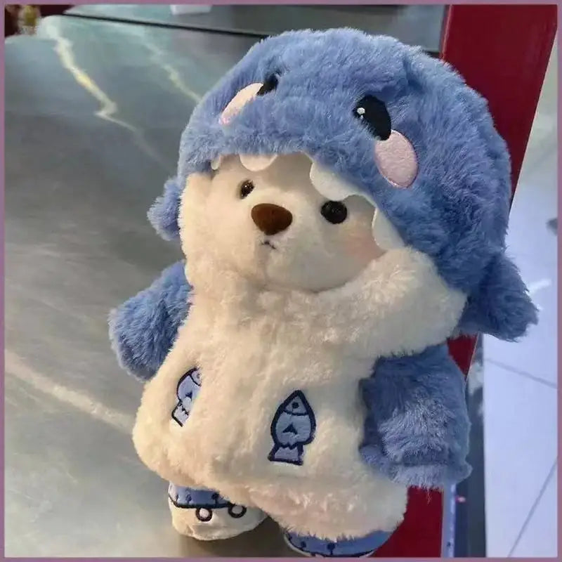 2-in-1 Shark to Bear Plush Toy