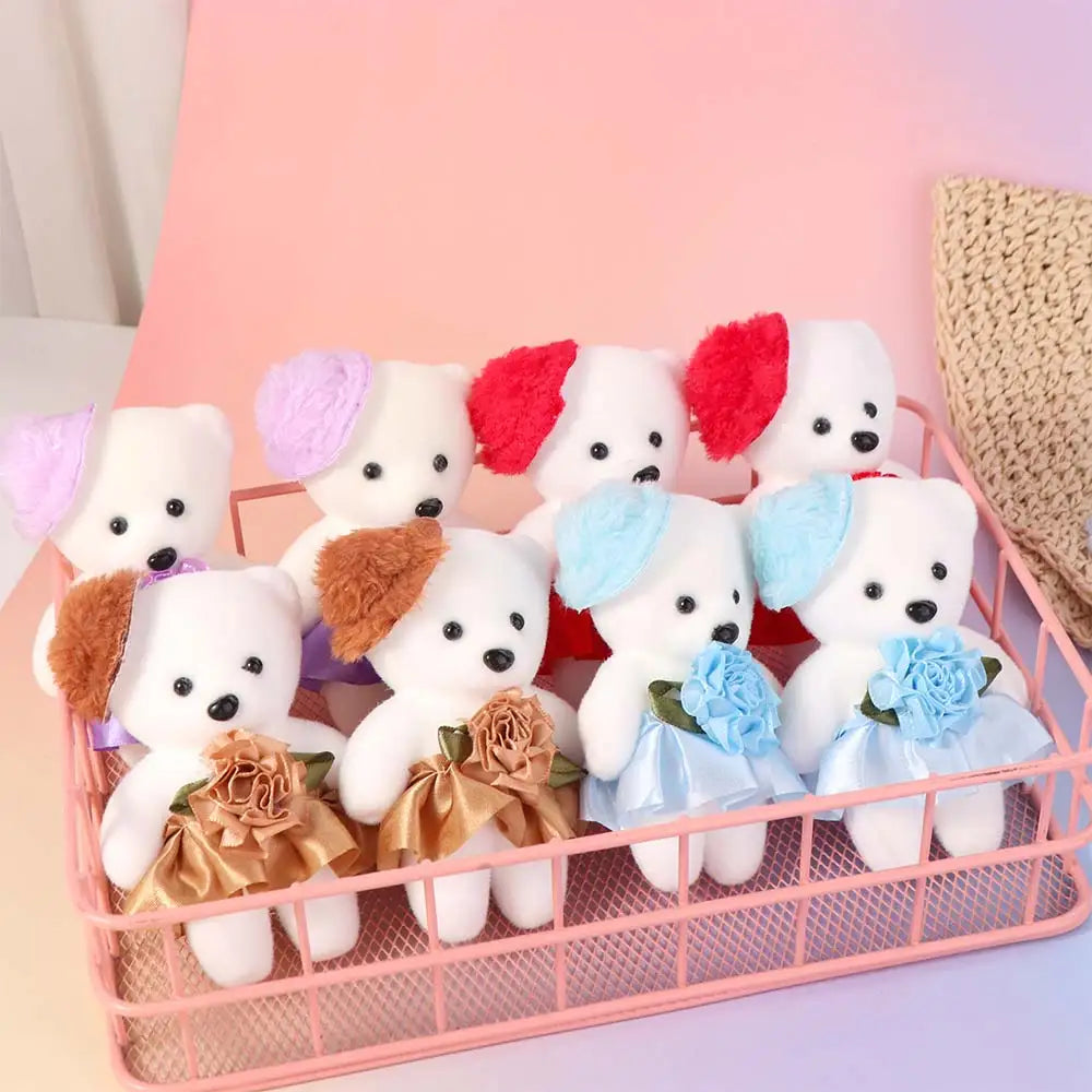 Mini Bear Bouquet Plush – 10pcs Set